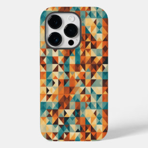 Brown, white, and blue geometric designs Case-Mate iPhone 14 pro case