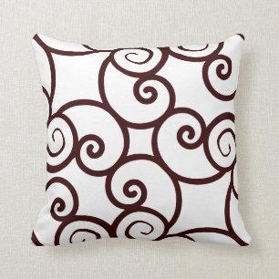 Brown white background and abstract pattern pillow