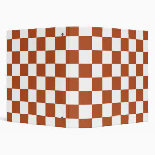 Brown White Chequered Check Pattern Binder
