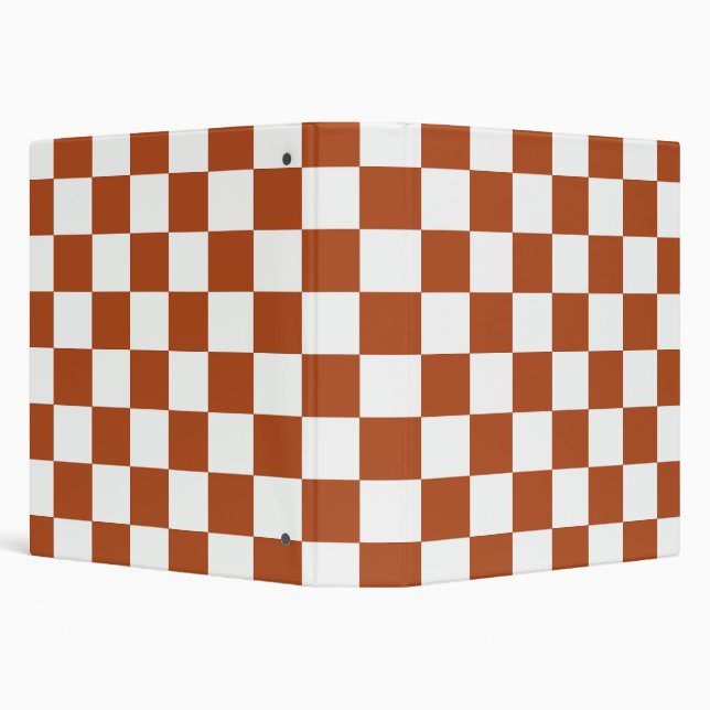 Brown White Chequered Check Pattern Binder (Background)