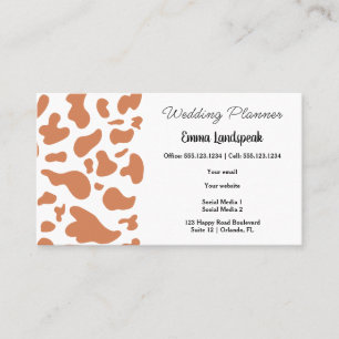 Brown & White Cow Print, QR Code Business Card