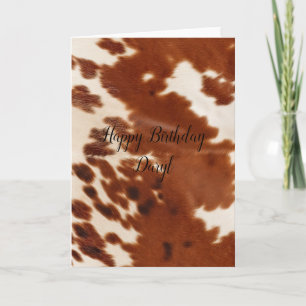 Brown White Cowhide  Card