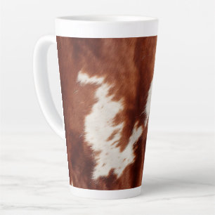 Brown White Cowhide Latte Mug