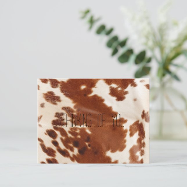 Brown White Cowhide  Postcard (Standing Front)