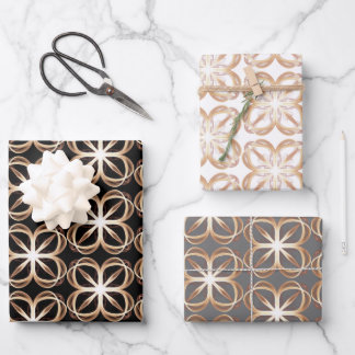 Brown White Design Customizable Background Wrapping Paper Sheet