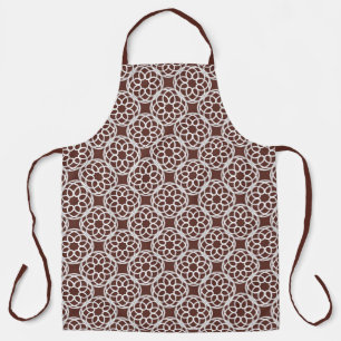 Brown White Geometric Seamless Pattern Apron