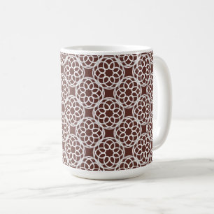 Brown White Geometric Seamless Pattern Coffee Mug