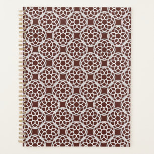 Brown White Geometric Seamless Pattern Planner