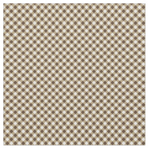 Brown White Gingham Fabric