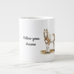 Brown White Horse Large Coffee Mug