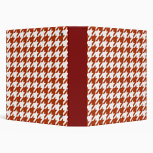 Brown White Houndstooth Plaid Design Binder