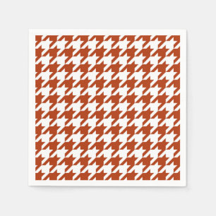Brown White Houndstooth Plaid Design  Napkin