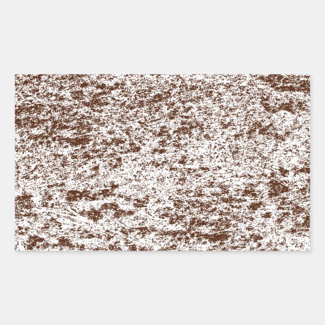 Brown & White Marble Rectangle Sticker (Front)
