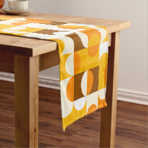 Brown White Orange Yellow Half Circles Pattern