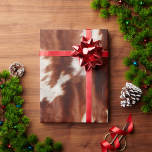 Brown White Southwest Cowhide Wrapping Paper