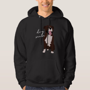 Brown & White Staffordshire Bull Terrier Dog Mom W Hoodie
