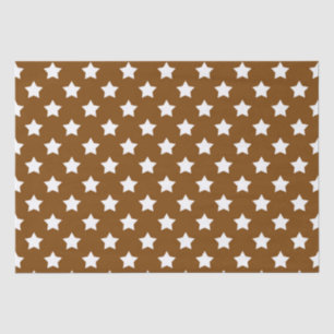 Brown White Stars Pattern Decorative Tissue Paper
