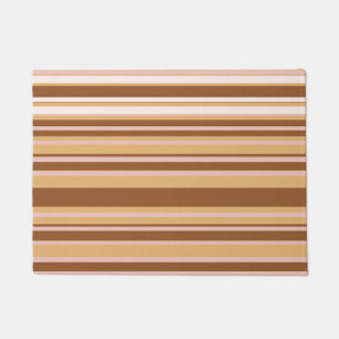 Brown ,White Stripes Door Mat