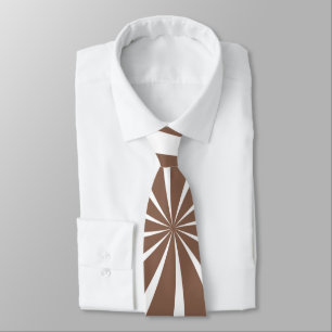 Brown & White Sunray Pattern Neck Tie