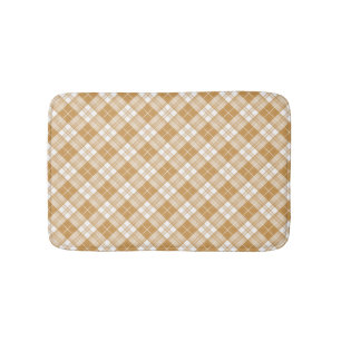 Brown White Tartan Pattern yxm0uat9 Bath Mat