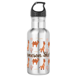 Brown White Toy Animal Cactus Camel Llama 532 Ml Water Bottle