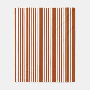 Brown White Vertical Stripes Pattern Fleece Blanket