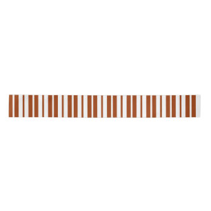 Brown White Vertical Stripes Pattern Satin Ribbon