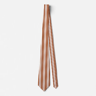Brown White Vertical Stripes Pattern Tie