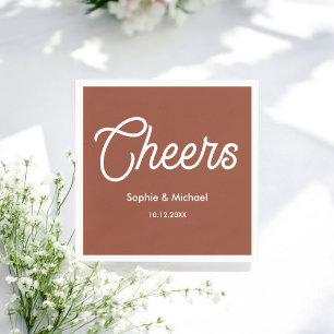 Brown White Wedding Terracotta Napkin