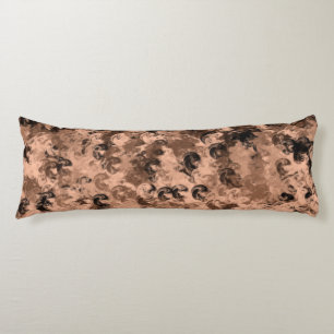 Brown With Black Abstract Pattern Design Body Pillow
