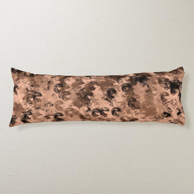 Brown With Black Abstract Pattern Design Body Pillow (Front)