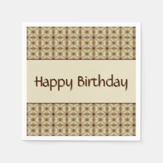 Brown With Gold Patterned Napkin