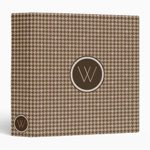 Brown with Rose Gold Accent Houndstooth Binder