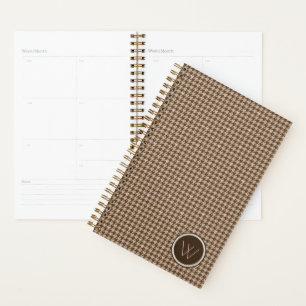 Brown with Rose Gold Accent Houndstooth Planner