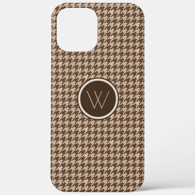 Brown with Rose Gold Houndstooth Case-Mate Case (Back)