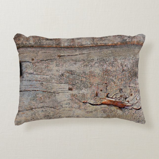 Brown wood accent pillow (Front)