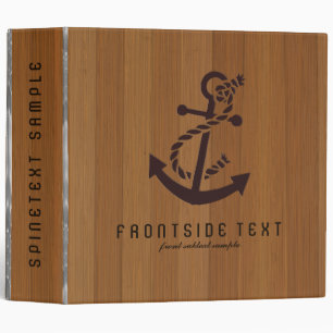 Brown Wood And Nautical Anchor Binder