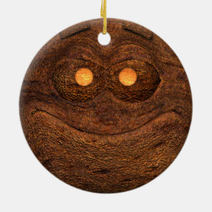 Brown Wood Ceramic Ornament