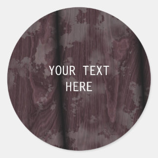 Brown Wood Design Background Plain Legible Modern  Classic Round Sticker