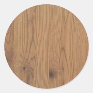  Brown Wood Grain Classic Round Sticker