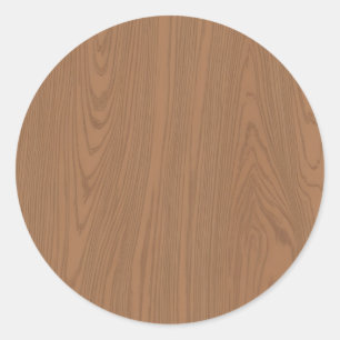  Brown Wood Grain Classic Round Sticker