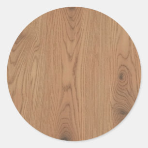  Brown Wood Grain Classic Round Sticker