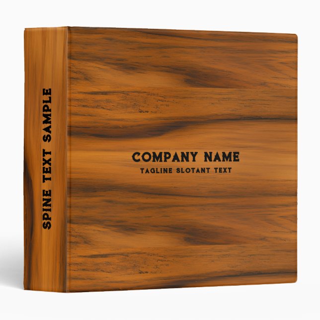 Brown Wood Grain Texture Print Binder (Front/Spine)