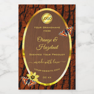 Brown Wood Grain Tree Bark Product Labels Add Logo