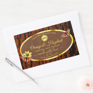 Brown Wood Grain Tree Bark Product Labels Add Logo