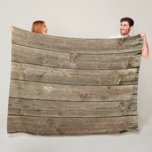Brown Wood Pattern Handsome Rustic Fleece Blanket