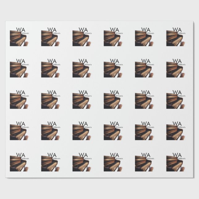 Brown wood piano table keys monogram name  wrapping paper (Flat)