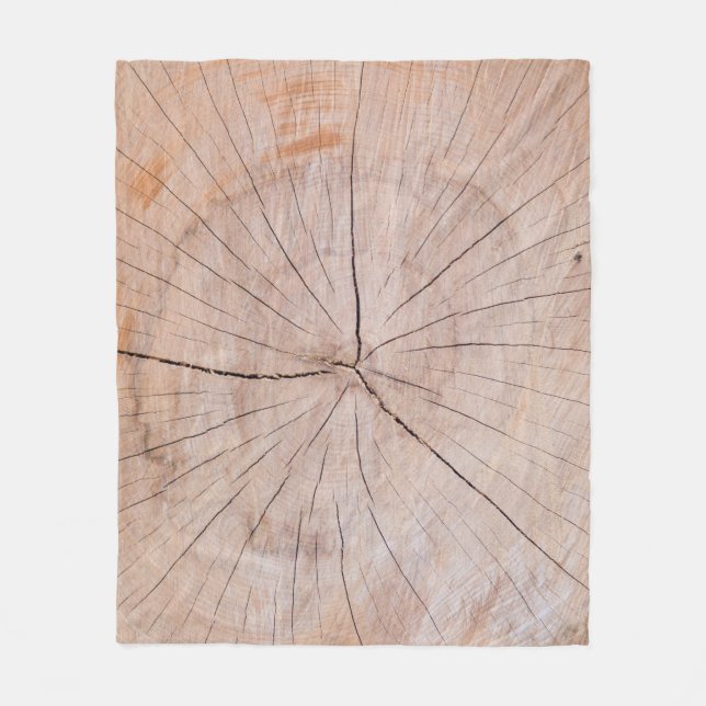 Brown wood slab fleece blanket (Front)