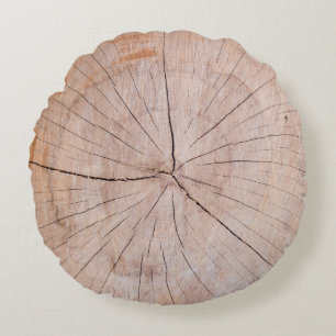 Brown wood slab round pillow