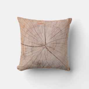Brown wood slab throw pillow